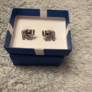 Silver Elephant Stud Earrings